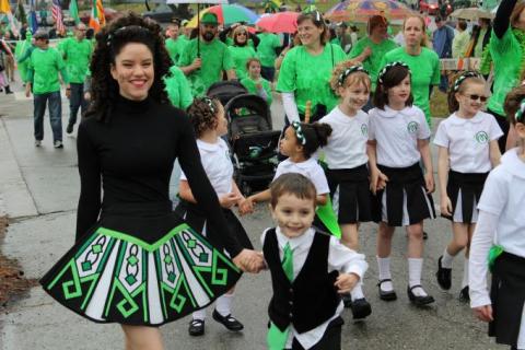 Brookside St. Pat's Warm-Up Parade Irish dancers
