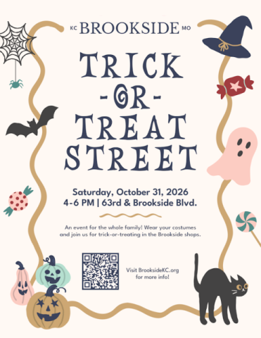 Join the 2026 Brookside Trick or Treat Street is Halloween night from 4 to 6 pm