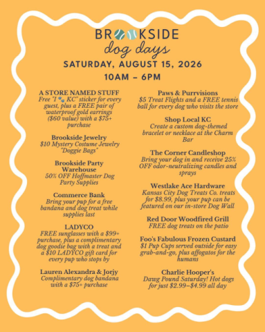 Brookside Dog Days Saturday, August 15, 10 am to 6 pm