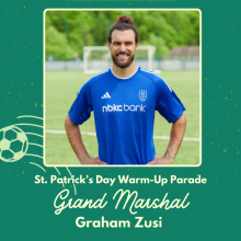 The Brookside St. Patrick’s Warm-Up Parade is thrilled to announce that Graham Zusi, a legend of both the pitch and the community, will serve as the Grand Marshal for our 2026 celebration.